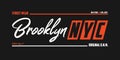 NYC, Brooklyn athletic t-shirt design. New York typography graphics for sport apparel. Vector